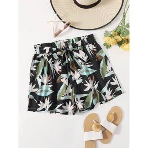 Shein Tropical Print Paperbag Shorts - Size 4XL (18/20/22)